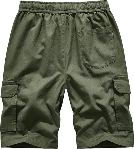 Miniatura 6 de VtuAOL Pantalones cortos cargo para mujer, cintura elástica, cómodos, de algodón, holgados