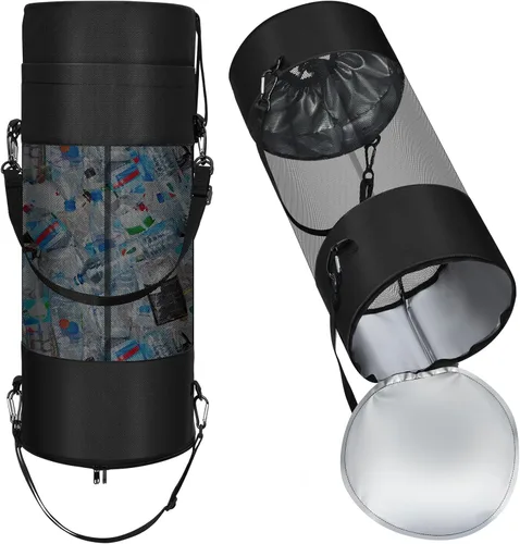 Berlune Bolsa de basura para barco de 7.5 galones, cubo de basura marino de malla grande con cremallera inferior de 360 grados para vacío rápido,