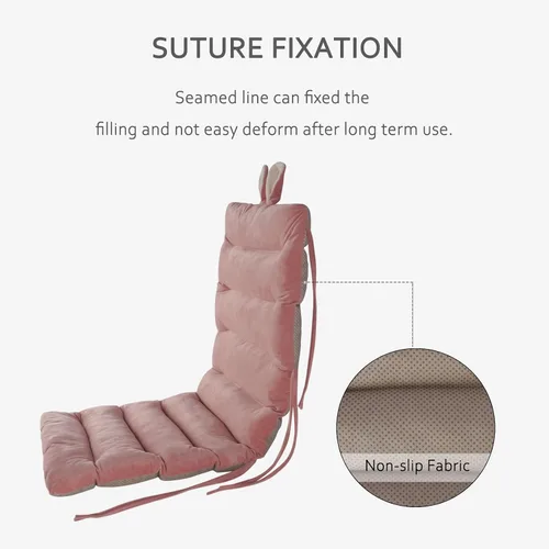 Miniatura 5 de ELFJOY Cojín para Silla de Oficina 100cm Cojín para Silla de Escritorio Cojín de Asiento con Soporte Lumbar Cojín para Silla de Descanso con Banda