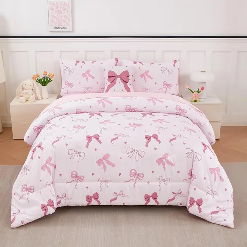 Miniatura 12 de ANGIYUIN Juego de Edredón Tie Dye Arcoíris Azul Tamaño Queen 6 Piezas Degradado con Purpurina Cama en una Bolsa para Niñas Juego de Ropa de Cama Tie