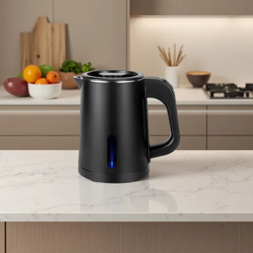 Miniatura 3 de Hervidor de té eléctrico pequeño de acero inoxidable, mini calentador portátil de agua caliente de 0.8 L, hervidor de café eléctrico de viaje
