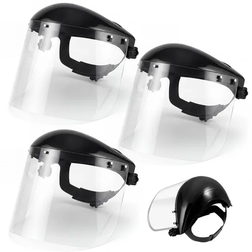 Miniatura 15 de Copkim Paquete de 3 Caretas de Seguridad Faciales para Esmerilado Transparente de Cara Completa Resistente a Impactos Seguridad PET Careta Completa