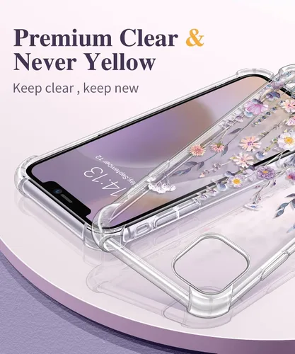 Miniatura 3 de GVIEWIN - Funda para iPhone 11 con protector de pantalla + protector de lente de cámara, cubierta protectora transparente suave de poliuretano