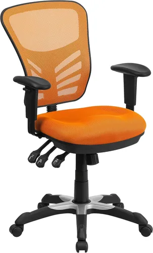 Miniatura 20 de Flash Furniture Nicholas Silla Giratoria de Respaldo Medio para Oficina y Juegos, Silla de Oficina Ergonómica de Malla con Soporte Lumbar y Altura