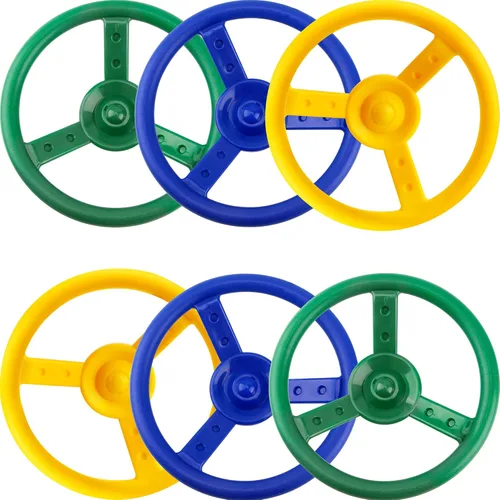 Juego de 6 volantes de plástico para parque infantil, juego de volante, juguetes para niños, casa de juegos, accesorios para casa de árbol (juego de
