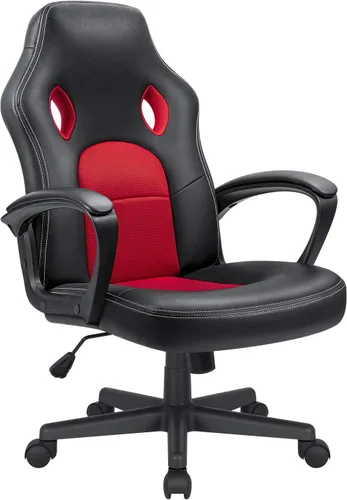 Miniatura 10 de Silla ejecutiva de piel para oficina, sala de conferencias o videojuegos con respaldo alto, ergonómica, ajustable., Blanco