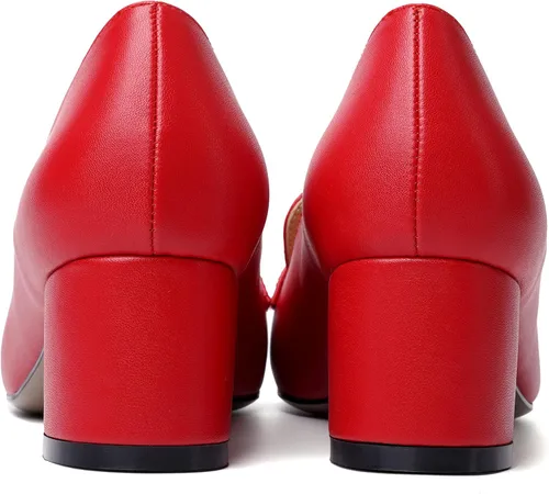 Miniatura 4 de MODENCOCO Mocasines de tacón bajo grueso para mujer, cómodos, informales, de 2 pulgadas