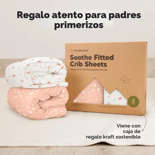 Miniatura 9 de KeaBabies - Juego de 2 sábanas orgánicas, unisex, suaves, 52 x 28 pulgadas, diseño neutro, de algodón jersey transpirable, con estampados adorables