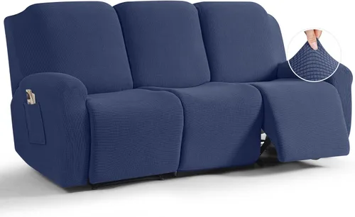 Miniatura 47 de TAOCOCO Funda reclinable de 4 piezas, funda elástica para sofá reclinable de 4 piezas, funda reclinable con 1 asiento, protector suave, fundas