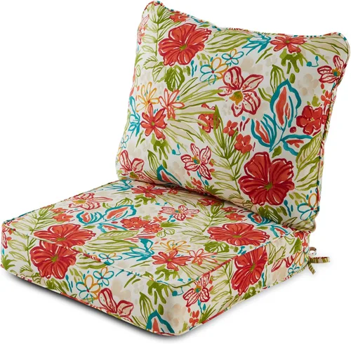 Miniatura 34 de Greendale Home Fashions Juego de cojines de asiento profundo para exterior de 2 piezas, Adobe Ártico