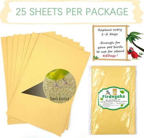 Miniatura 2 de Firdnyohs 25 piezas de papel de grava para jaula de pájaros, 11 x 17 pulgadas, papel de grava especial para jaula de pájaros en arena marina. Ideal