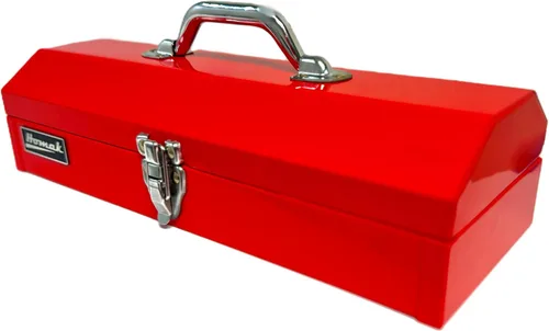 Caja de herramientas Homak, caja de herramientas portátil de acero pequeña de 16.0 in con cierre de metal y asa de plástico, caja de herramientas