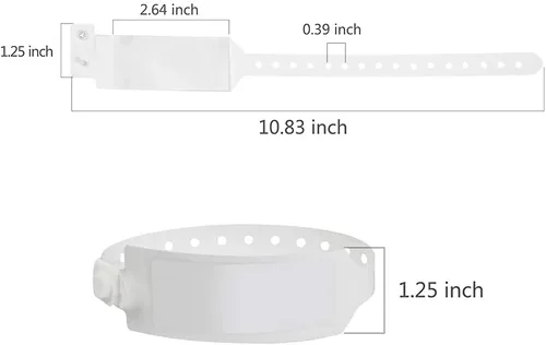 Miniatura 2 de Bandas de identificación de hospital, pulsera médica de tamaño adulto, pulseras impermeables para pacientes, pulsera de identificación de hospital