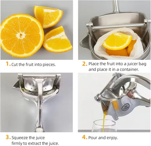 Miniatura 4 de Exprimidor, Extractor de Jugo de Fruta Fresca de Aleación de Aluminio, Exprimidor de Jugo Manual de Mano, exprimidor manual, Fácil de Limpiar
