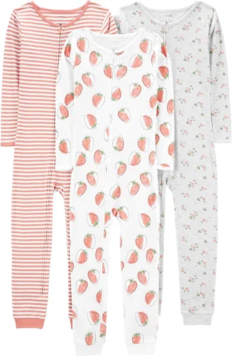 Miniatura 43 de Simple Joys by Carter's Pijama de algodón sin pies de ajuste cómodo para niños (3 unidades)