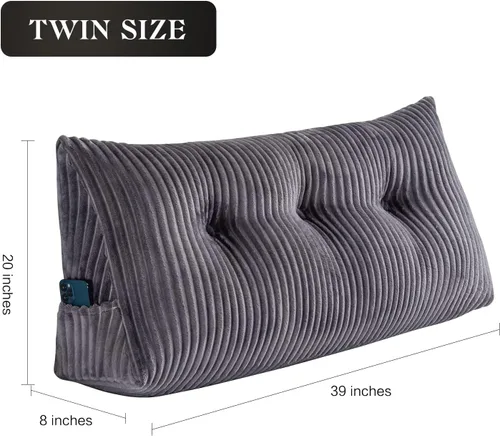 Miniatura 6 de Almohada Grande para Cabecero Almohada de Cuña para Cabecero Almohada de Descanso para Cama Almohada de Lectura Refuerzo Almohada Triangular