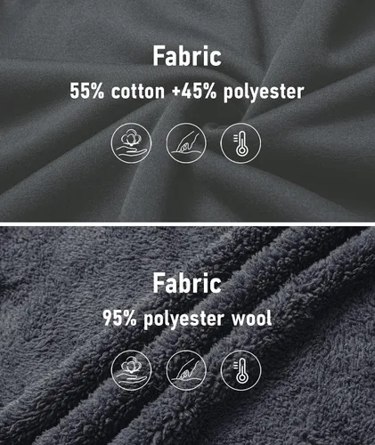 Miniatura 36 de SCODI Sudaderas con capucha para hombre, forro polar pesado, cremallera completa, forro de sherpa grueso, chaqueta con capucha