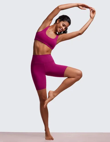 Miniatura 49 de CRZ YOGA Butterluxe - Mini brasier para mujer, cuello redondo, de bajo impacto, inalámbrico, deportivo, yoga, acolchado, para entrenamiento