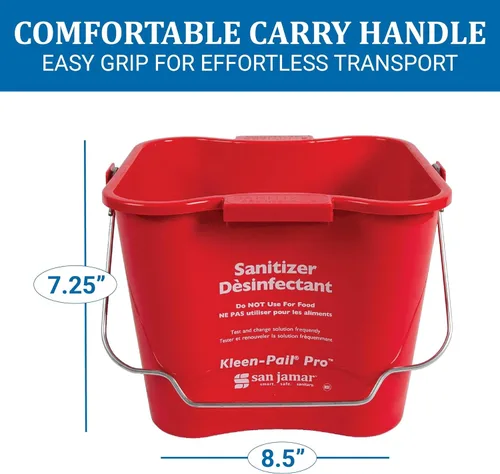 Miniatura 3 de San Jamar Kleen-Pail Pro - Cubo desinfectante con asa de alambre para limpieza, cocinas, restaurantes y uso de conserjería, plástico, 6 cuartos