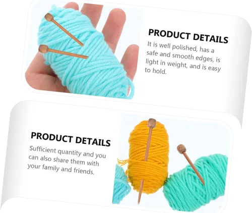Miniatura 7 de ULDIGI Broche de madera para tejer, 20 unidades, para proyectos de hilo, herramientas de material para manualidades y tejidos, 20