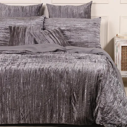Miniatura 13 de Sophia-Art - Juego de 3 piezas de ropa de cama de terciopelo de rayón ultra lujo, funda de edredón boho de un solo color, funda de colcha