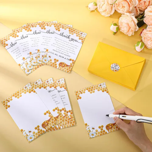 Miniatura 3 de Chuangdi 50 juegos de tarjetas de agradecimiento para baby shower con sobres y calcomanías, 50 tarjetas de felicitación de agradecimiento para baby