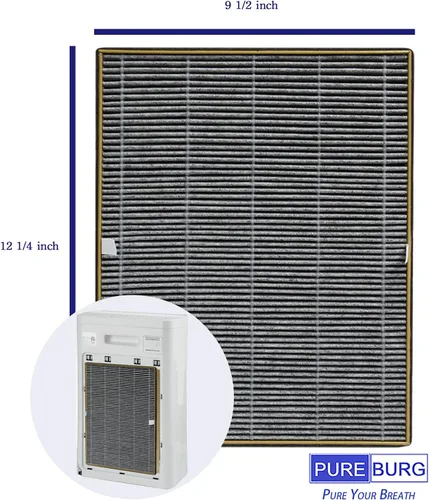 Miniatura 2 de PUREBURG Filtros HEPA de repuesto compatibles con purificador de aire Euhomy AP-01, carbón activado 2 en 1, polvo de limpieza de aire, compuestos