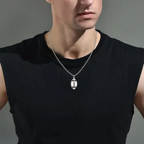 Miniatura 5 de YFN Collar deportivo de plata de ley con colgante "I Can Do All Things", joyería para mujeres, hombres, niños y niñas