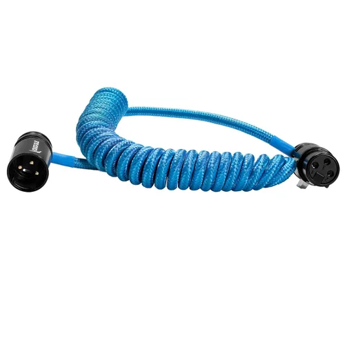 Miniatura 2 de KONDOR BLUE Cable XLR de ángulo recto de perfil bajo en espiral de 12-24 pulgadas, 3 pines macho a hembra Conectores de ángulo ajustable, audio