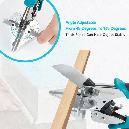 Miniatura 4 de O'Shine Tijeras de Inglete de Trinquete Expertas para Corte Angular, Molduras, Manualidades de Madera, Herramienta de Corte de Cuarto Redondo