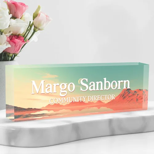 Miniatura 9 de Placa de nombre personalizada para escritorio, placa de nombre de escritorio de acrílico personalizada, regalos de agradecimiento a los empleados