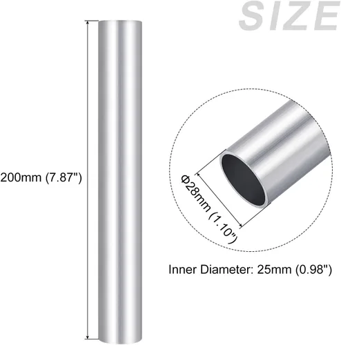 Miniatura 2 de METALLIXITY Tubo de aluminio 6063 (1.102 in de diámetro exterior x 0.984 in de diámetro interior x 7.874 in de largo), 4 piezas, tubo redondo