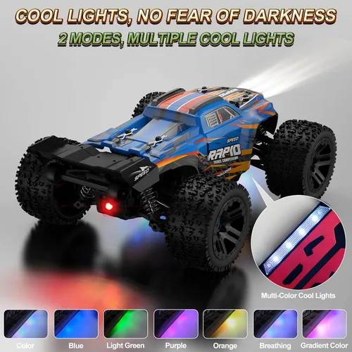 Miniatura 2 de Nikuku Auto de control remoto rápido, 38 KPH de alta velocidad todoterreno RC con 2.4 GHz, escala 1:20 4WD eléctrico todo terreno RC Monster Truck