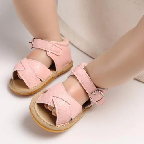 Miniatura 3 de SOFMUO Sandalias brillantes con lazo para bebés, niñas y niños, suela de goma antideslizante y suave de primera calidad, zapatos de verano