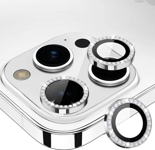Miniatura 28 de Protector de Lente de Cámara Bling para iPhone 17 Pro / 17 Pro Max, Anillo de Metal con Diamante Individual con Dureza 9H, Protector de Pantalla