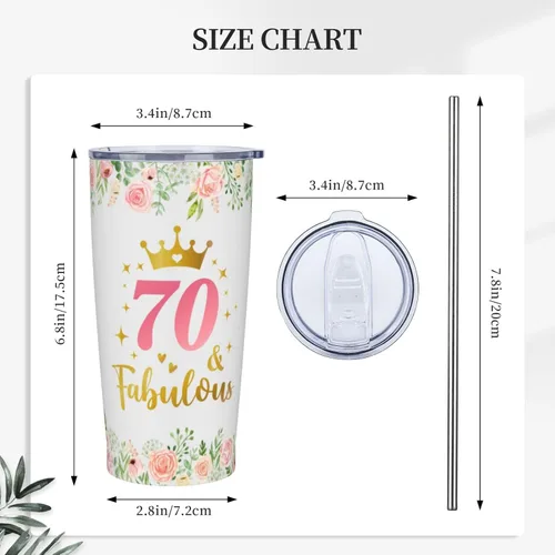 Miniatura 5 de Regalos de cumpleaños número 70 para mujeres, regalos para mujeres de 70 años, regalo de cumpleaños de 1956, regalos de decoración de 70 cumpleaños
