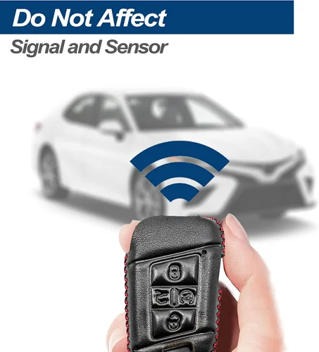 Miniatura 6 de Compatible con VW Volkswagen Tiguan Atlas Jetta Passat Golf Alltrack Taos Arteon Cross Sport. Funda para llavero de cuero genuino Smart Key Fob