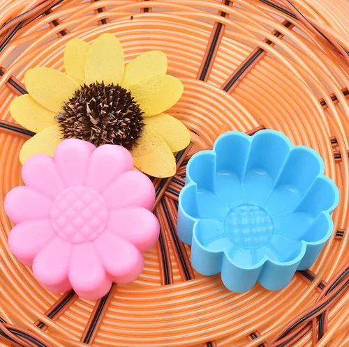 Miniatura 5 de Molde de silicona para hornear taza de galleta de 2.0 pulgadas, molde para hornear, molde para hacer jabón de gelatina de pudín de chocolate, 10 uds