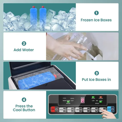 Miniatura 7 de COSTWAY Enfriador de aire evaporativo portátil para habitación, enfriador de aire portátil 3 en 1 con control remoto, temporizador de 8 horas, 2