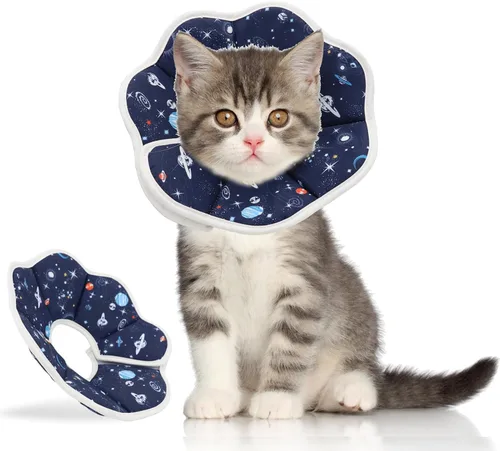 Miniatura 7 de Cono suave para gato, collar ajustable de recuperación de mascotas después de la cirugía para evitar lamer heridas, cono protector para el cuello