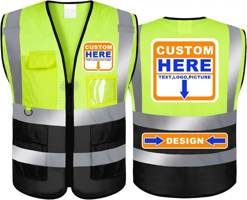 Miniatura 15 de BeautyWill Chaleco de seguridad personalizado con logotipo reflectante de alta visibilidad Clase 2 de alta visibilidad Seguridad Chaleco de trabajo