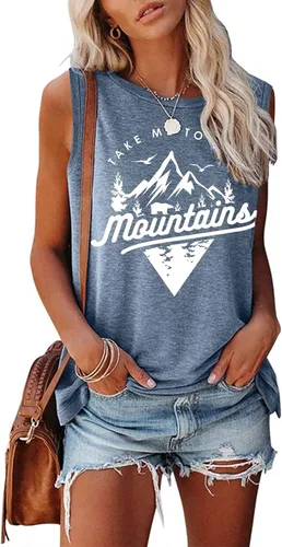 Miniatura 2 de Camiseta sin mangas para mujer, diseño de aventura y vacaciones, con diseño de animales y paisajes naturales