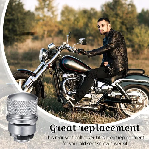 Miniatura 6 de Therwen Kit de 8 tuercas de tornillo de asiento, kit de tuercas de asiento de guardabarros, rosca de 1/4-20, compatible con Harley-Davidson
