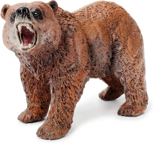 Miniatura 2 de UANDME Grizzly Bear - Juego de figuras familiares de oso de bosque de plástico para aprendizaje de ciencias de la naturaleza, suministros de fiesta