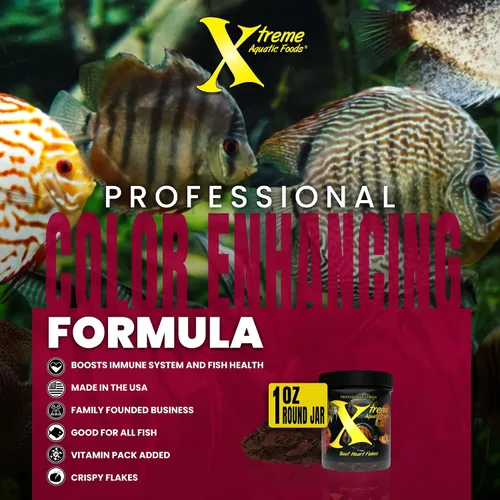 Miniatura 5 de Xtreme Beef Heart Flakes - Alto contenido en proteínas, rico en nutrientes para peces tropicales y de agua dulce, apoya el crecimiento, mejora