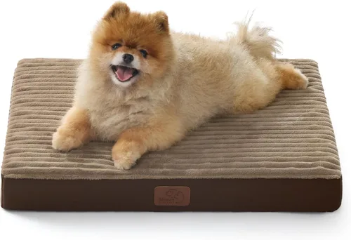 Miniatura 10 de Bedsure ComfyFleece - Camas ortopédicas para perros de gran tamaño para jaula con funda extraíble para máquina, no impermeable, alfombrilla de Gris
