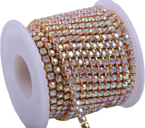 Miniatura 39 de KAOYOO - Cadena de diamantes de imitación de 9 metros (10 yardas) con cristal de 4 mm para costura, manualidades y decoración de bricolaje