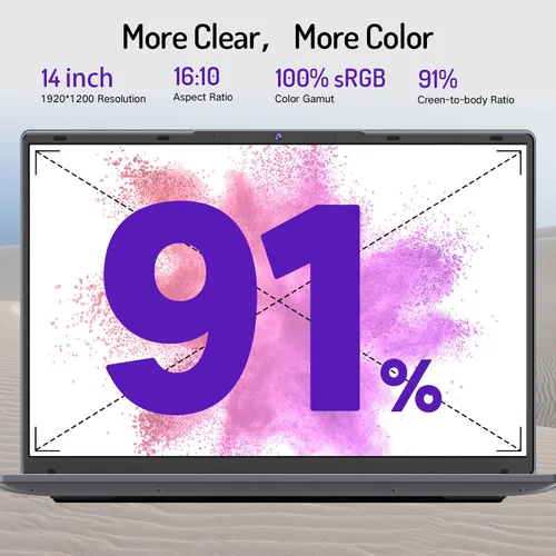 Miniatura 4 de DERE Laptop de 14 pulgadas, cupón de PC para juegos, 8 GB de RAM 256 GB SSD, pantalla IPS FHD+ 1920 x 1200 N5805 Win11, HDMI y Wi-Fi