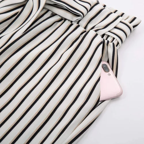 Miniatura 5 de GRACE KARIN Pantalones casuales de cintura alta con volantes para mujer