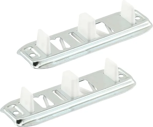 Prime-Line N 6560 Acero estampado, ajustable, puerta de armario, guía de suelo (paquete de 2)